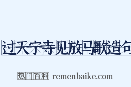 过天宁寺见放马歌造句是什么意思的图片